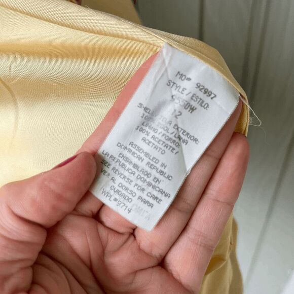 Vintage Savannah 100% Wool Blazer – Butter Yellow, M/L - Picture 4 of 7
